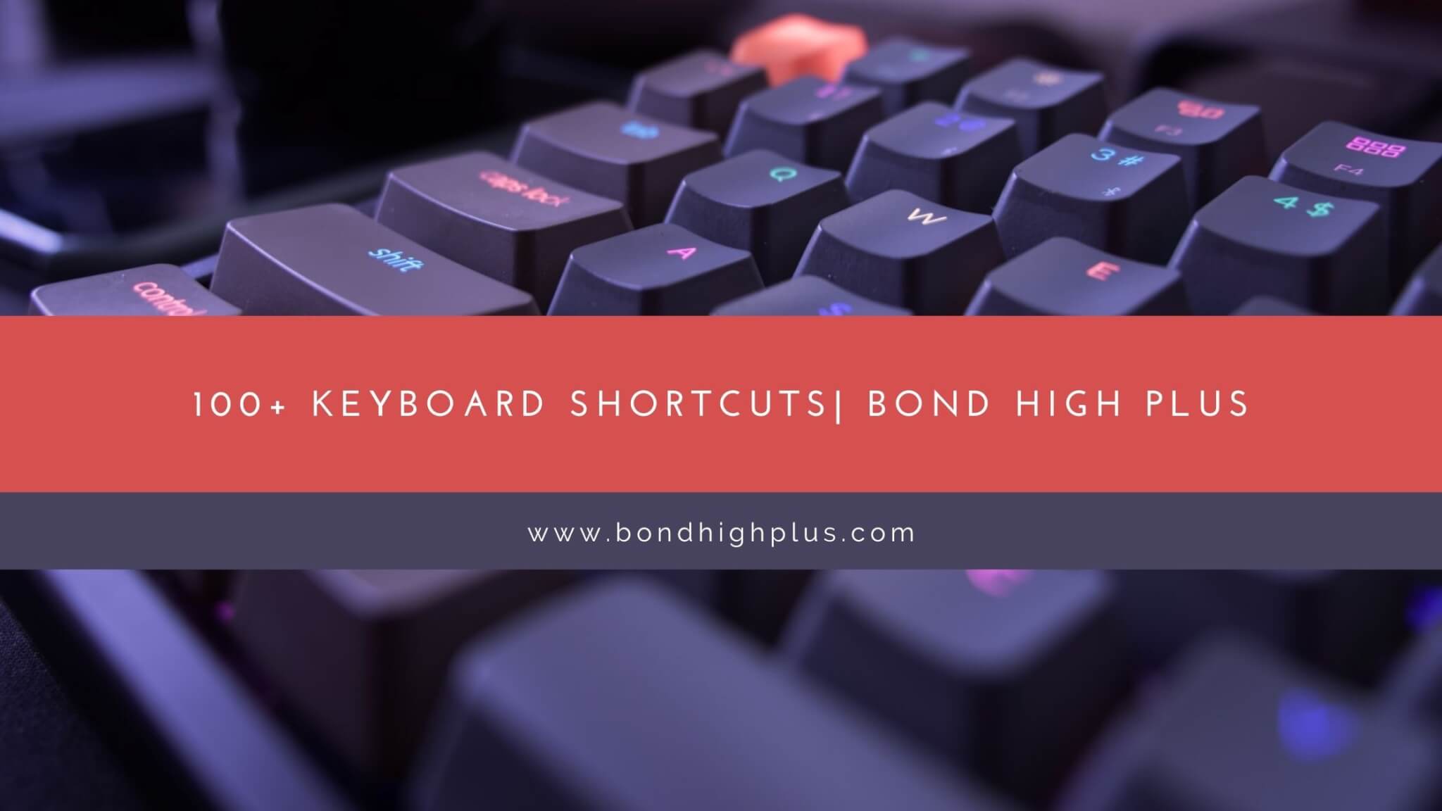 100+ Keyboard Shortcuts Bond High Plus Computer World